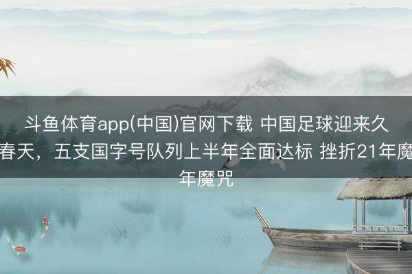 斗鱼体育app(中国)官网下载 中国足球迎来久违春天，五支国字号队列上半年全面达标 挫折21年魔咒