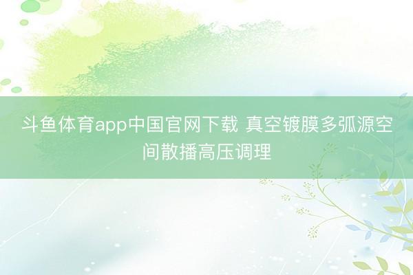 斗鱼体育app中国官网下载 真空镀膜多弧源空间散播高压调理