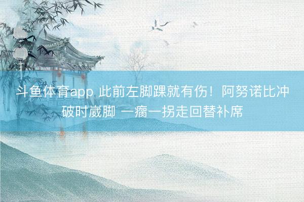 斗鱼体育app 此前左脚踝就有伤！阿努诺比冲破时崴脚 一瘸一拐走回替补席