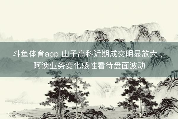 斗鱼体育app 山子高科近期成交明显放大 ， 阿谀业务变化感性看待盘面波动