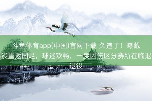 斗鱼体育app(中国)官网下载 久违了！曝戴伟浚重返国足，球迷欢畅，一度因伤区分赛所在临退役