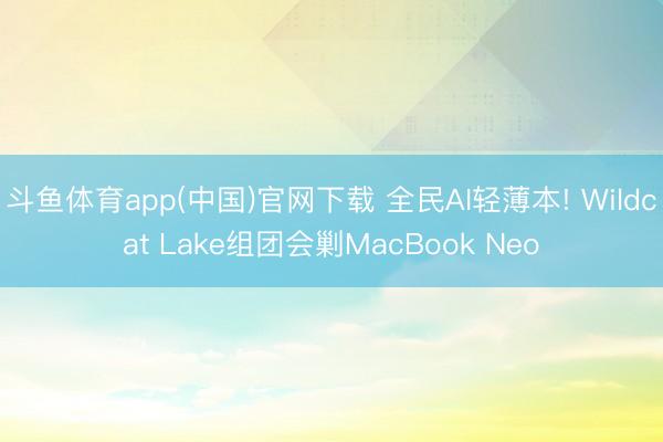 斗鱼体育app(中国)官网下载 全民AI轻薄本! Wildcat Lake组团会剿MacBook Neo