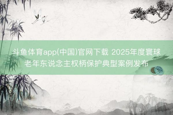 斗鱼体育app(中国)官网下载 2025年度寰球老年东说念主权柄保护典型案例发布